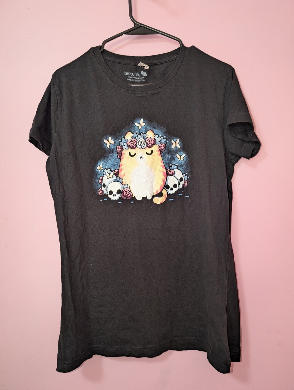 Tee Turtle Skull Cat Graphic T-Shirt
